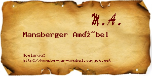 Mansberger Amábel névjegykártya